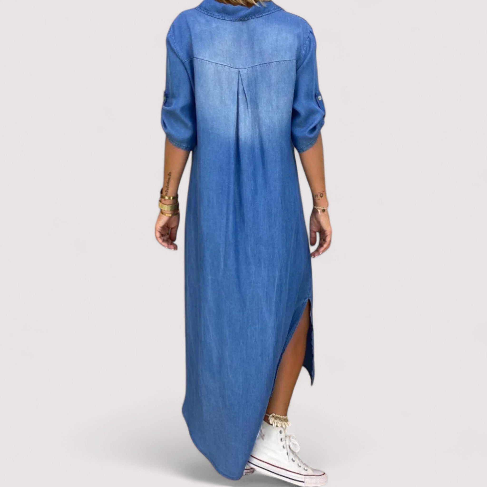 Zava™ | Vestido largo con estilo de mezclilla