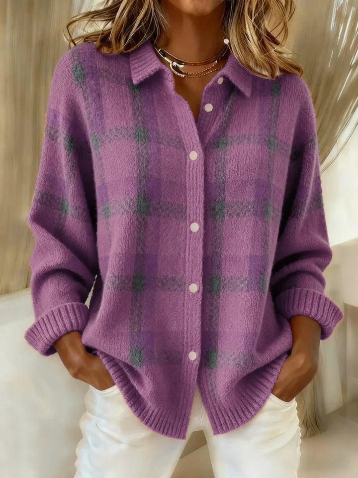 Felicia™ | Chaqueta de Punto a Cuadros