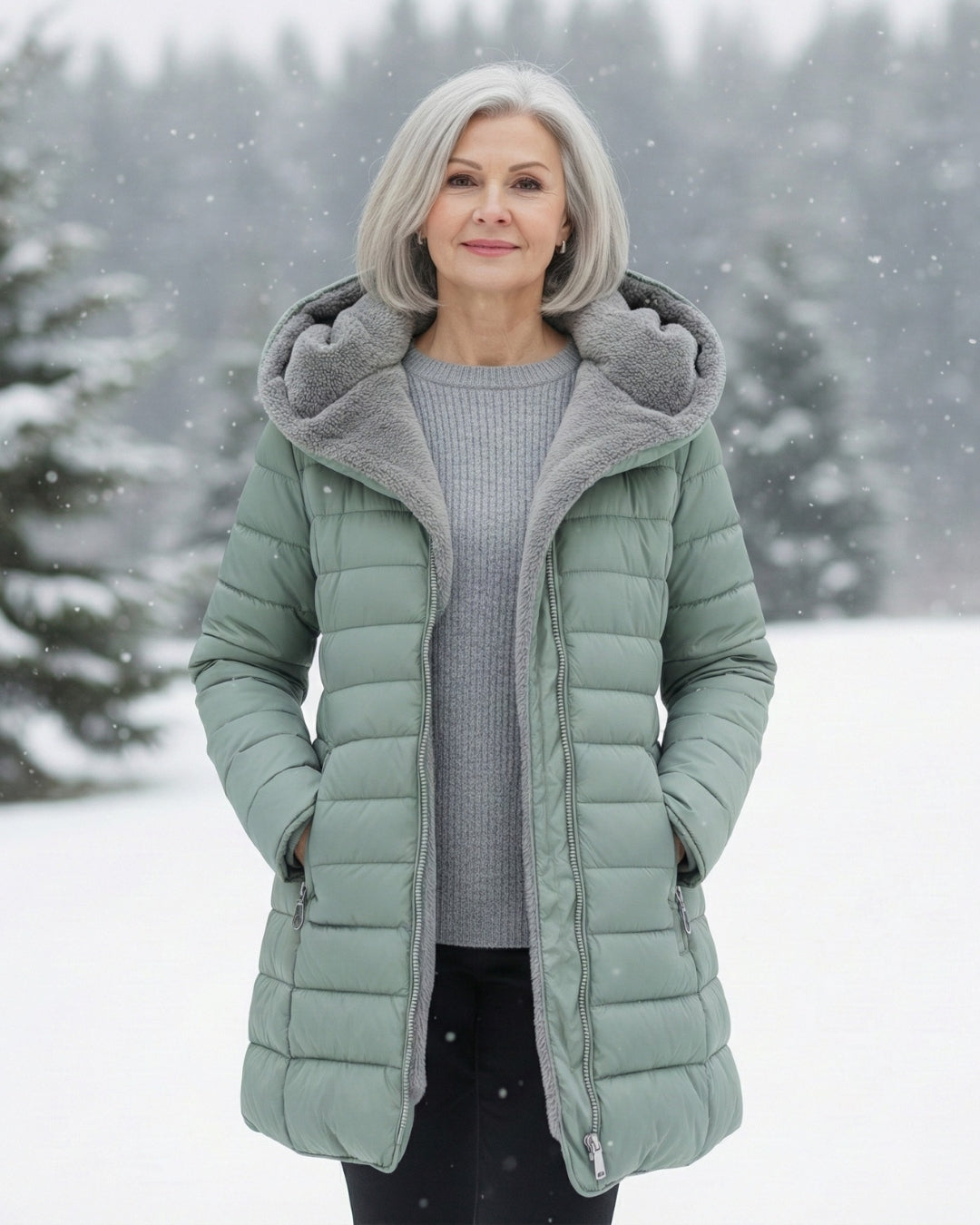 Aada™ | Chaqueta Puffer Forrada de Forro Polar