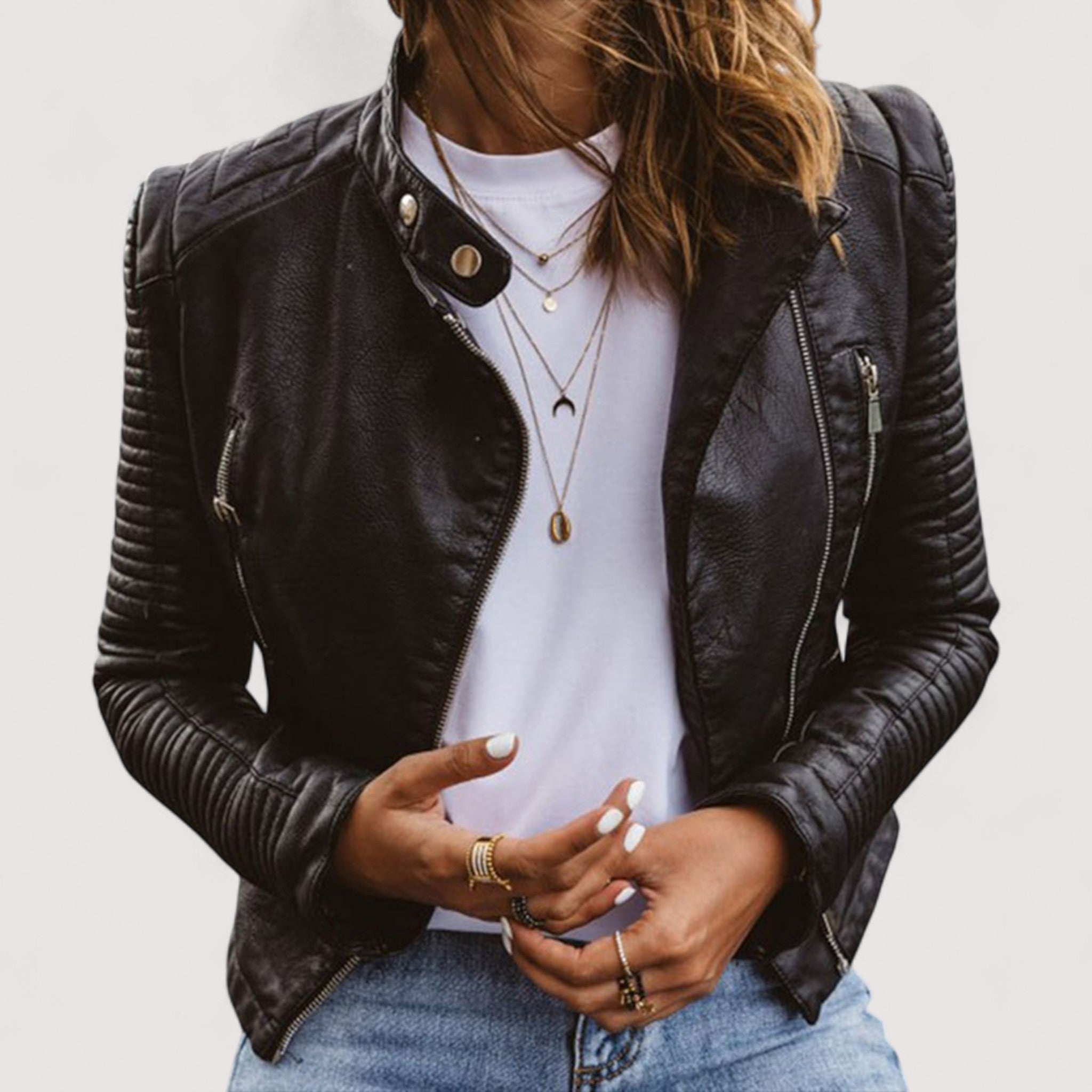 Anais™ | Chaqueta de Cuero Elegante