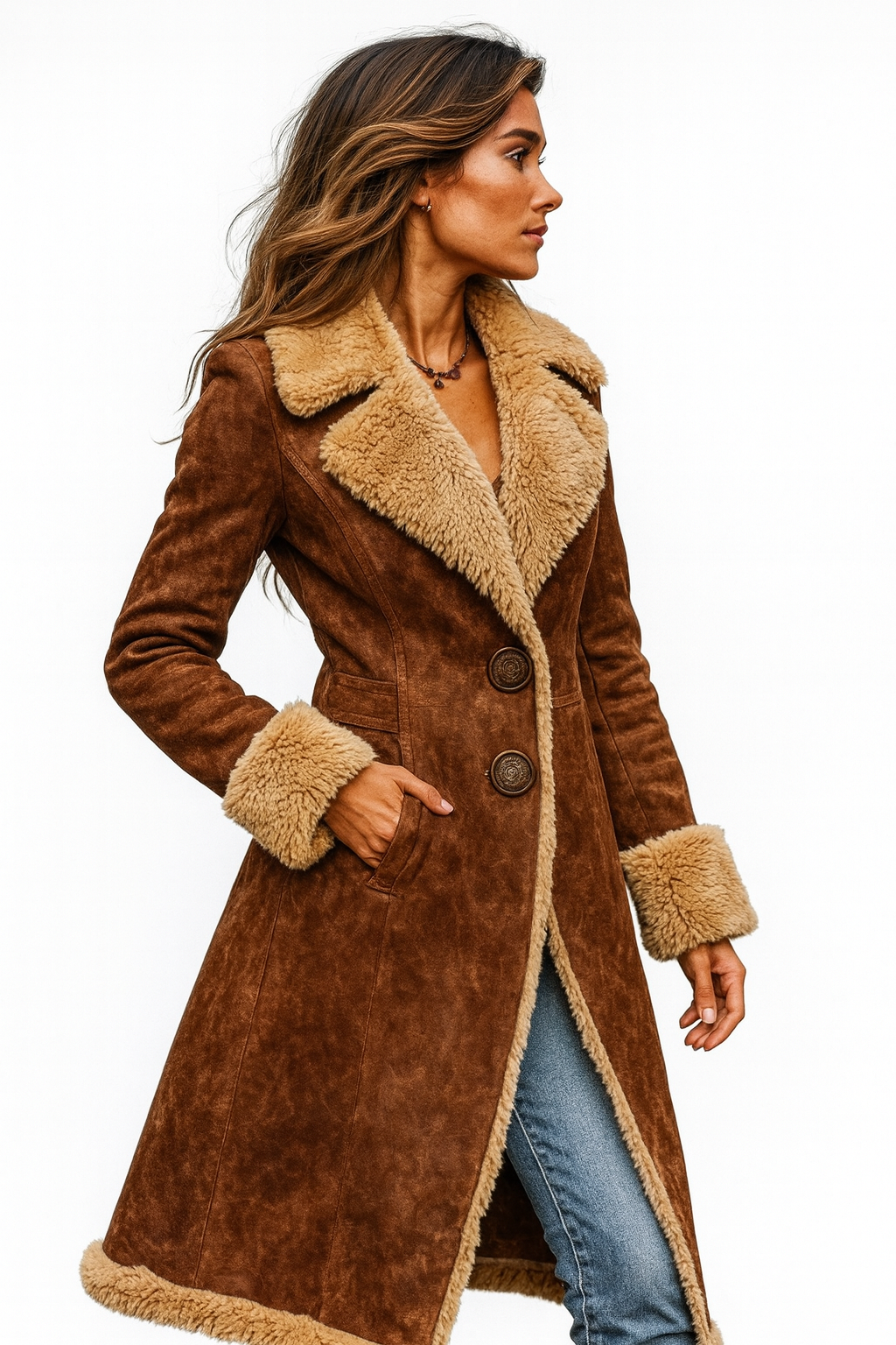 Sirkka™ I Chaqueta de piel sintética vintage