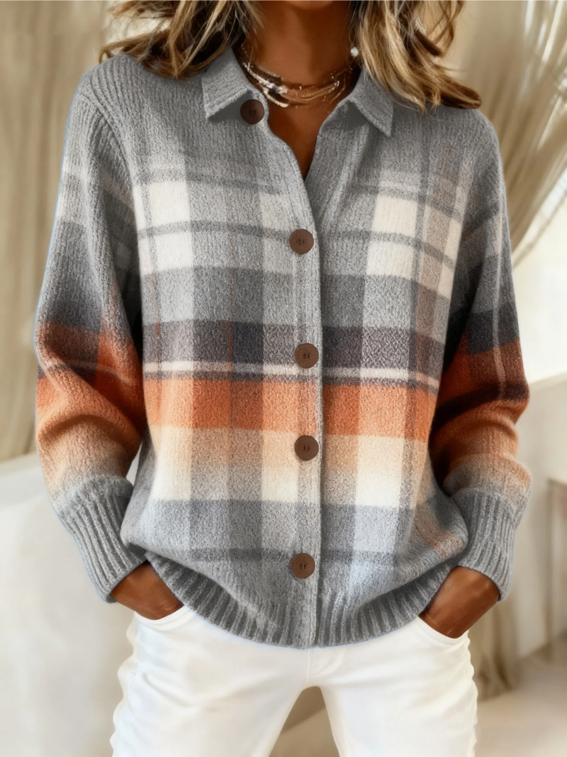 Anna™ | Camisa a cuadros en cálidos tonos de otoño