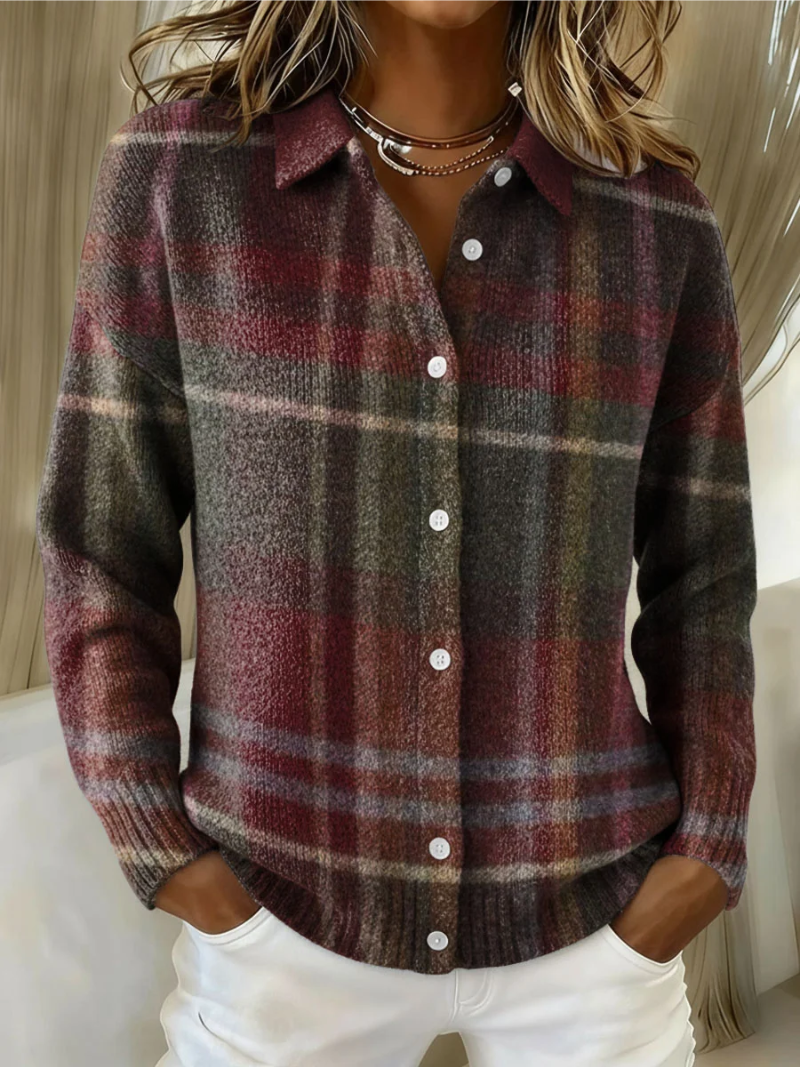 Emily™ | Camisa a cuadros en cálidos tonos de otoño