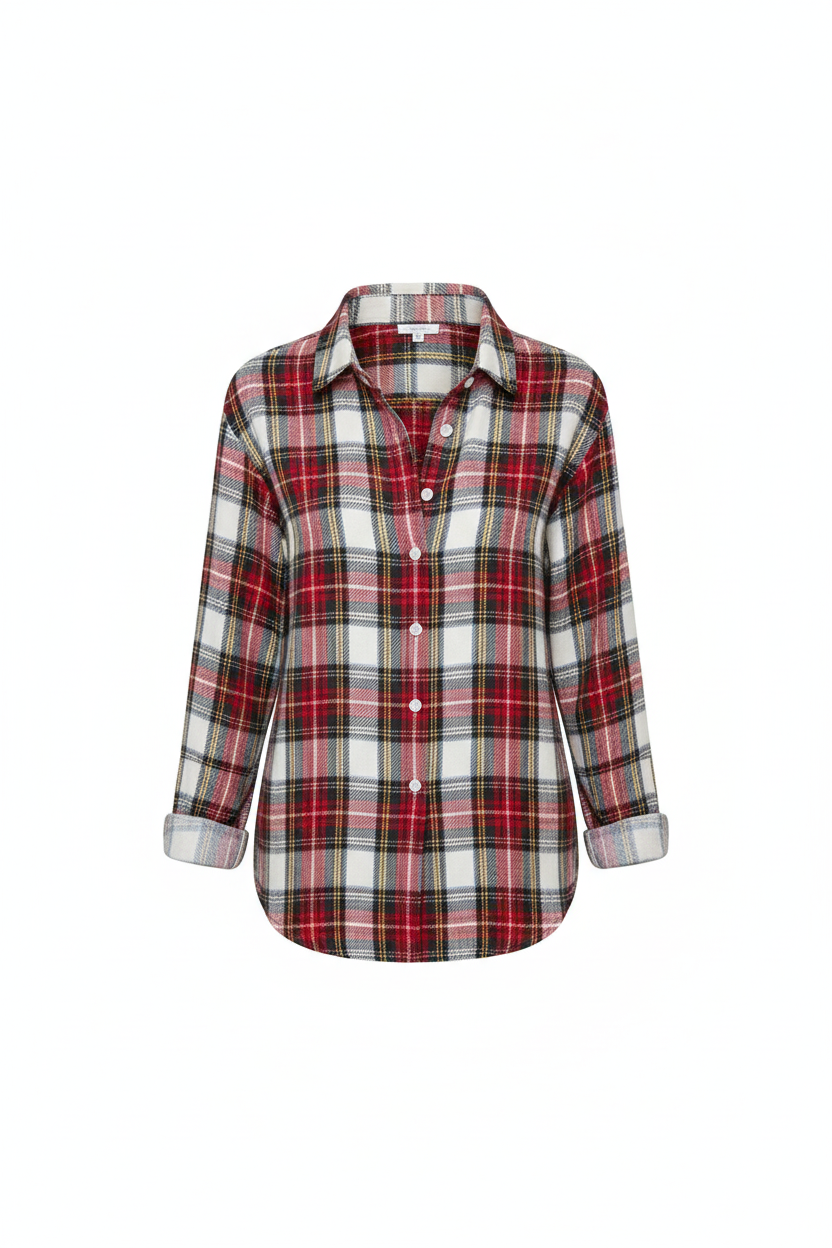 Amelia™ | Blusa de cuadros en cálidos tonos de otoño