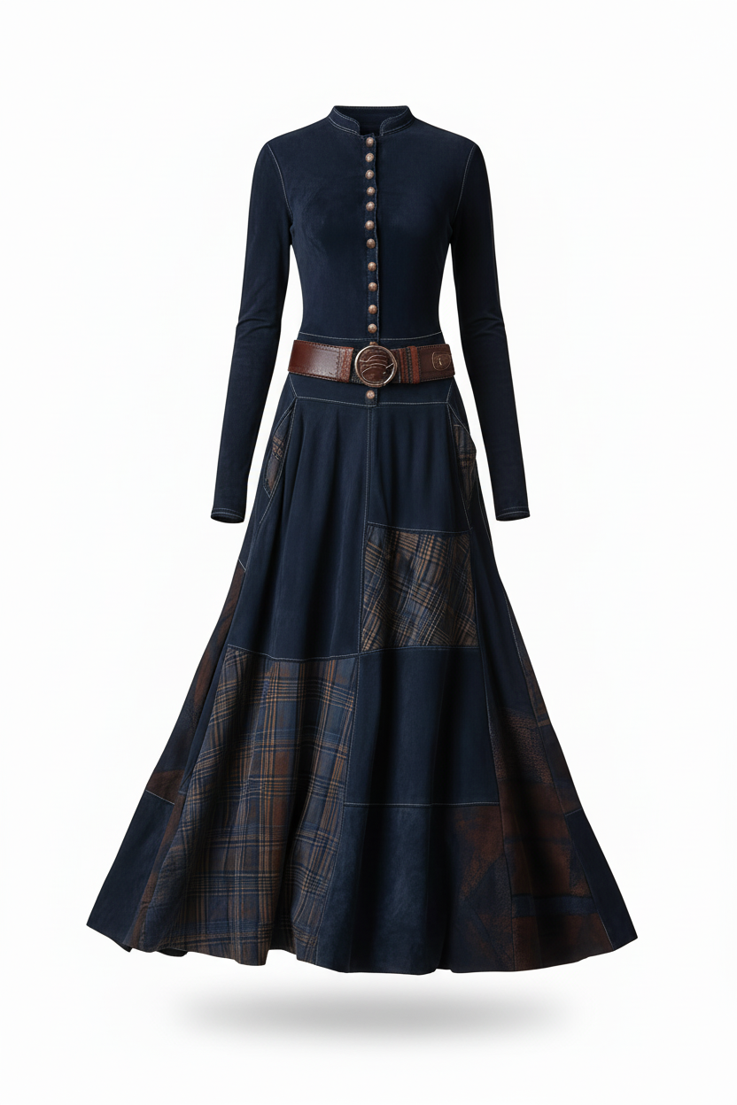 Azucena™ | Vestido de piel con cinturón