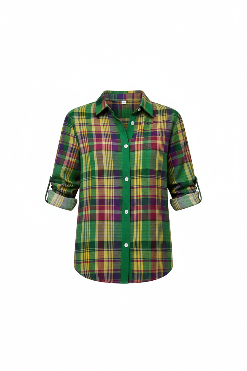 Elina™ | Blusa a cuadros en tonos cálidos de otoño