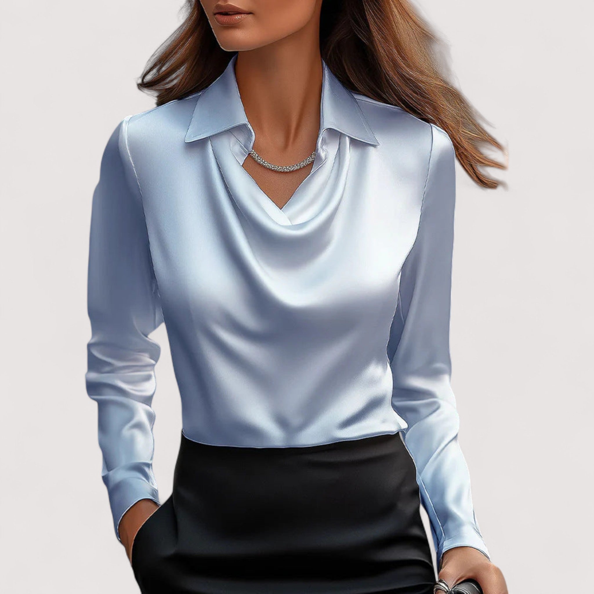 Charlotte™ | Top satinado con escote en V