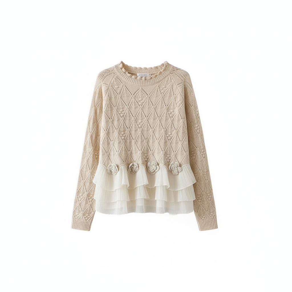 Orvokki™ | Suéter de punto con volantes