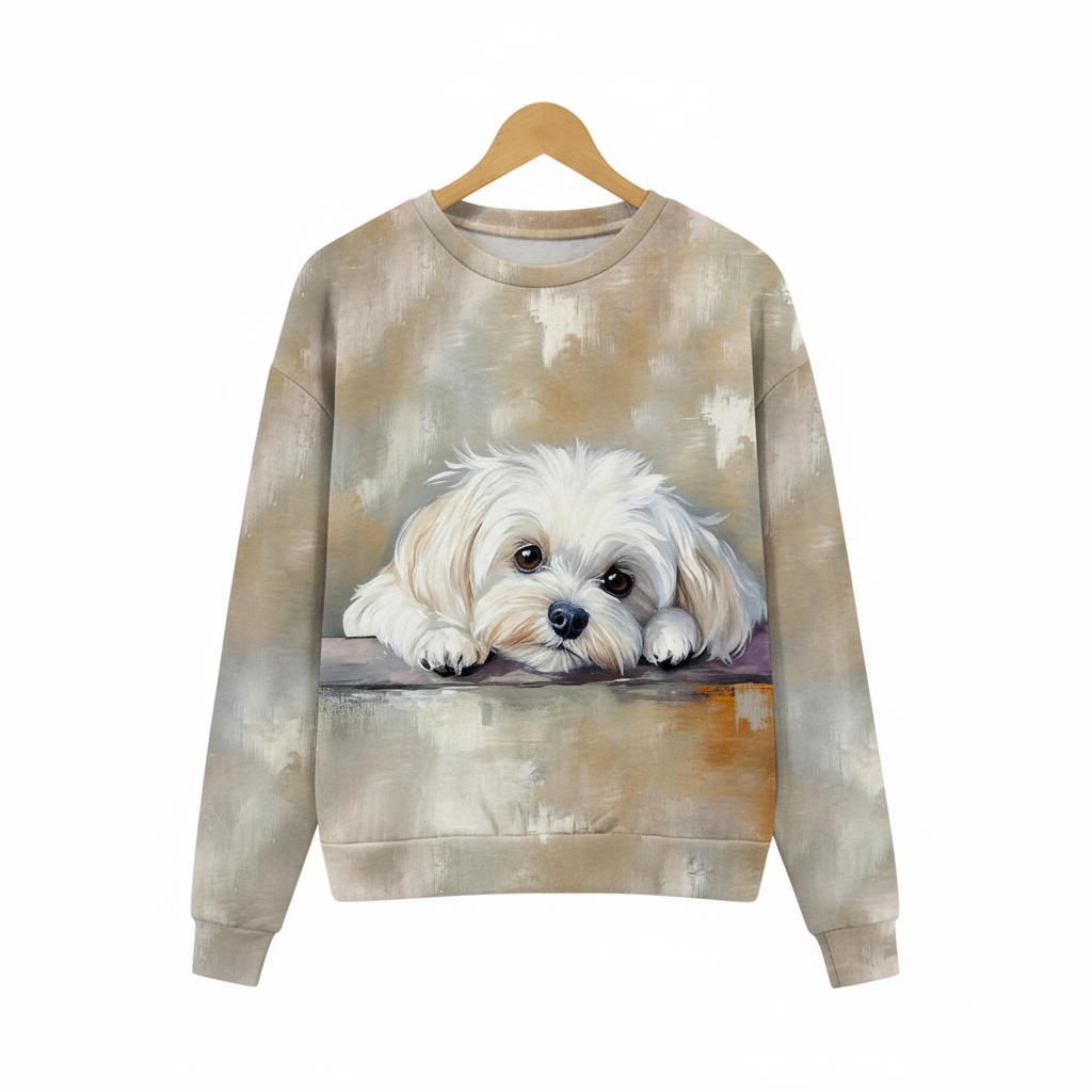 Mila™ | Camiseta de patchwork de mezclilla con diseño de perro