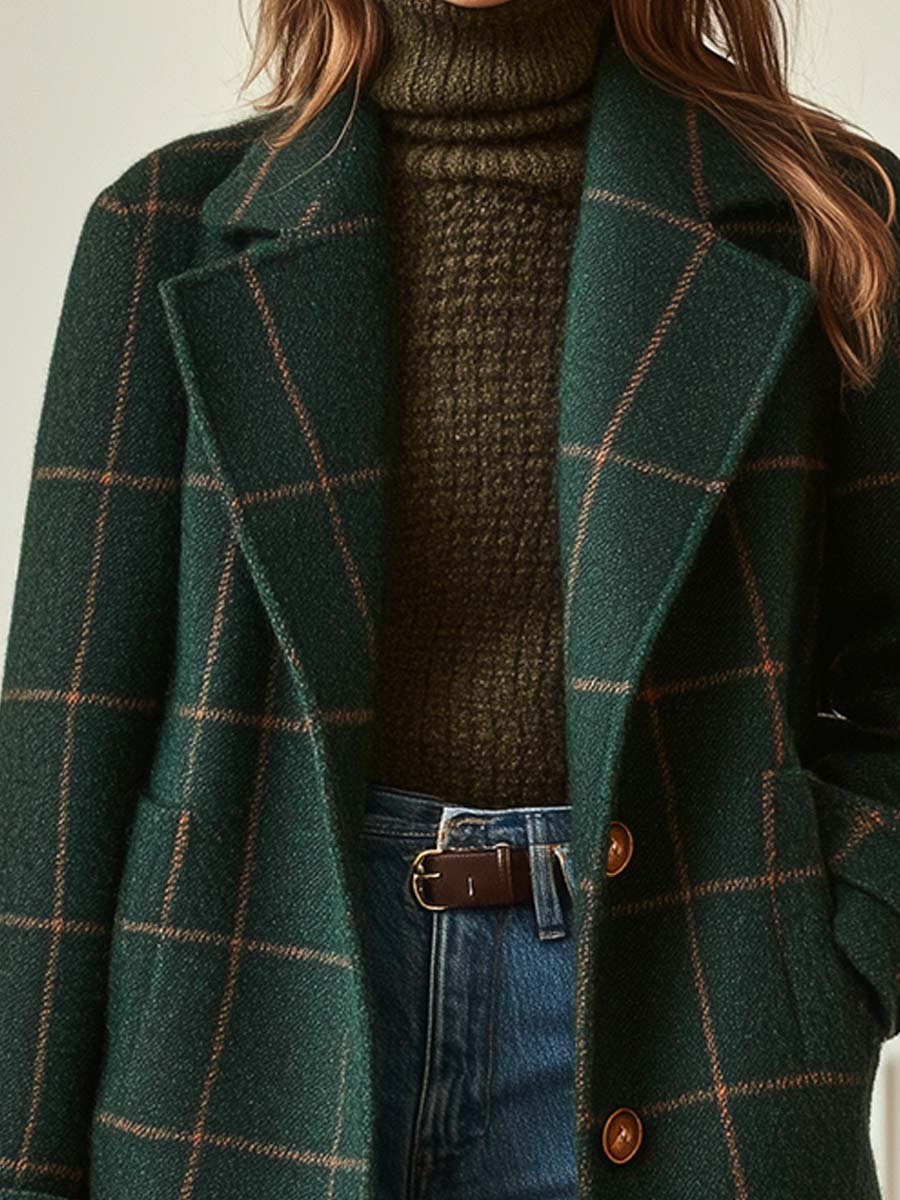 Florencia™ | Chaqueta de tweed a cuadros retro