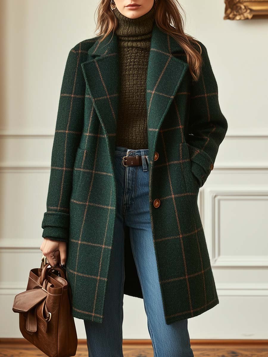 Florencia™ | Chaqueta de tweed a cuadros retro