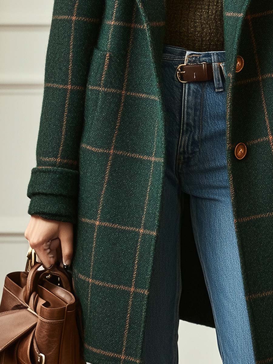 Florencia™ | Chaqueta de tweed a cuadros retro