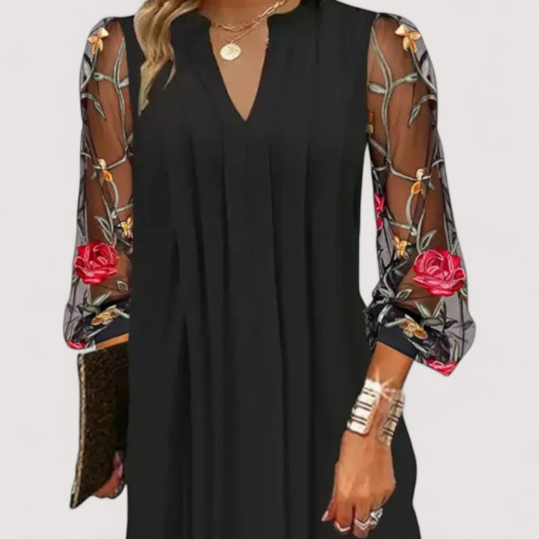 Madlina™ | Vestido mini elegante con mangas transparentes