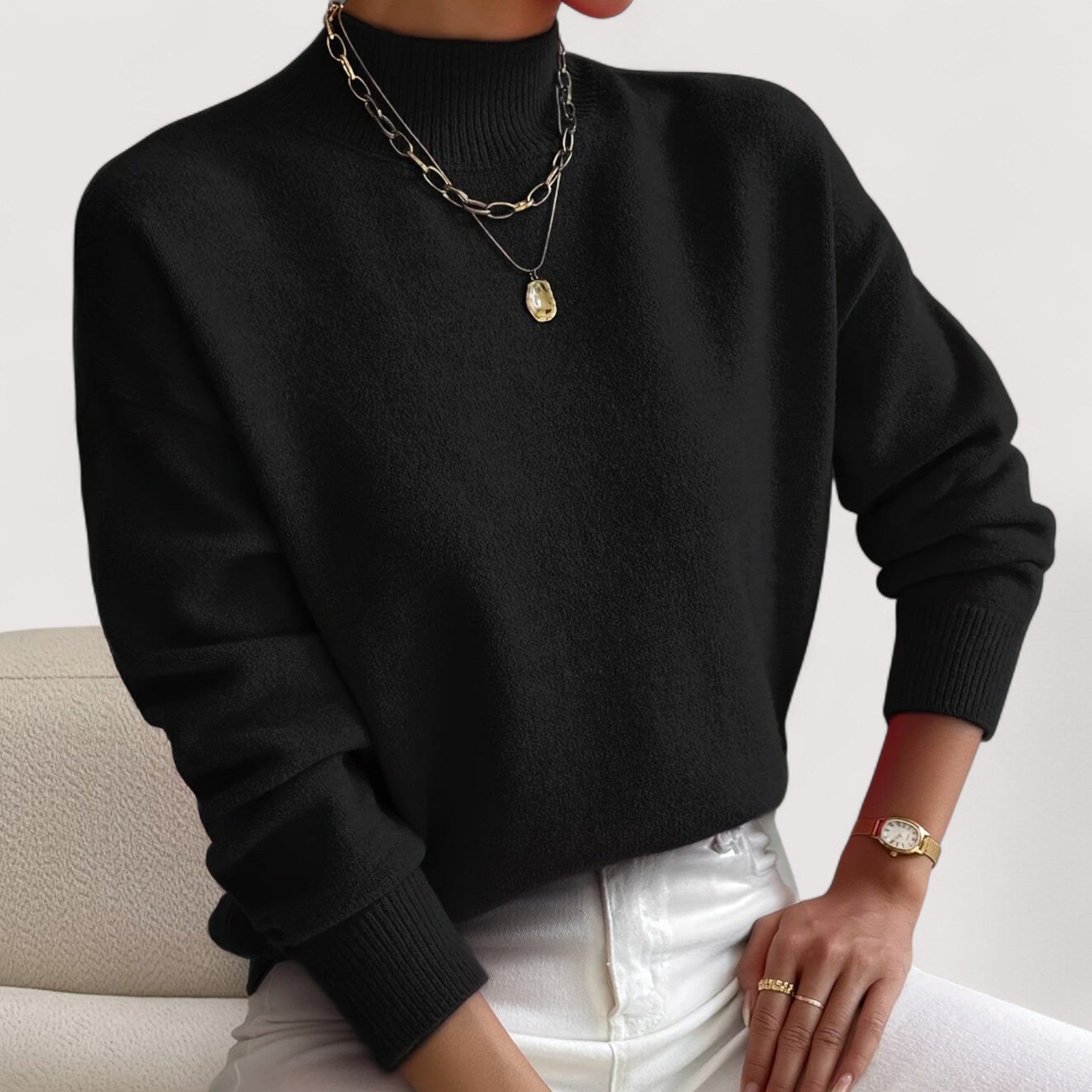 Nadia™ | Elegante y cómodo suéter de cuello alto