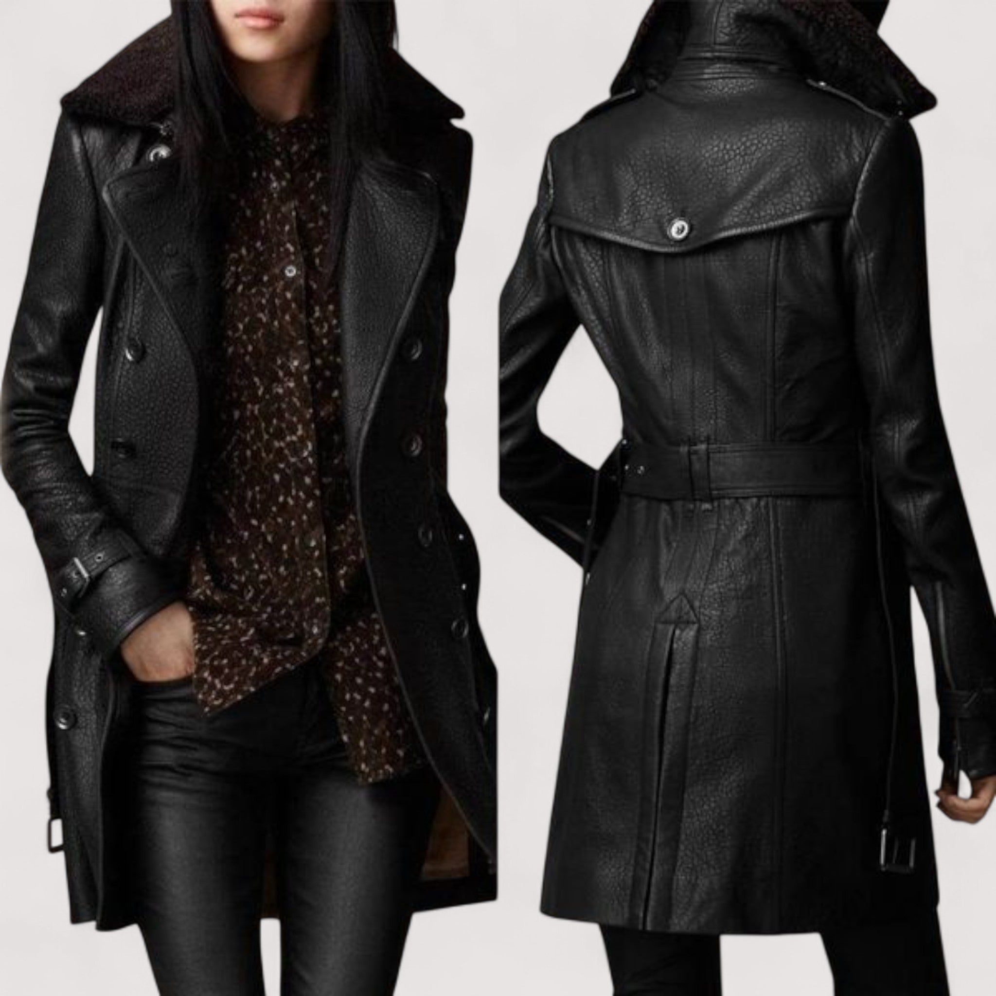 Valentina™ | Chaqueta de cuero elegante 3/4 de longitud