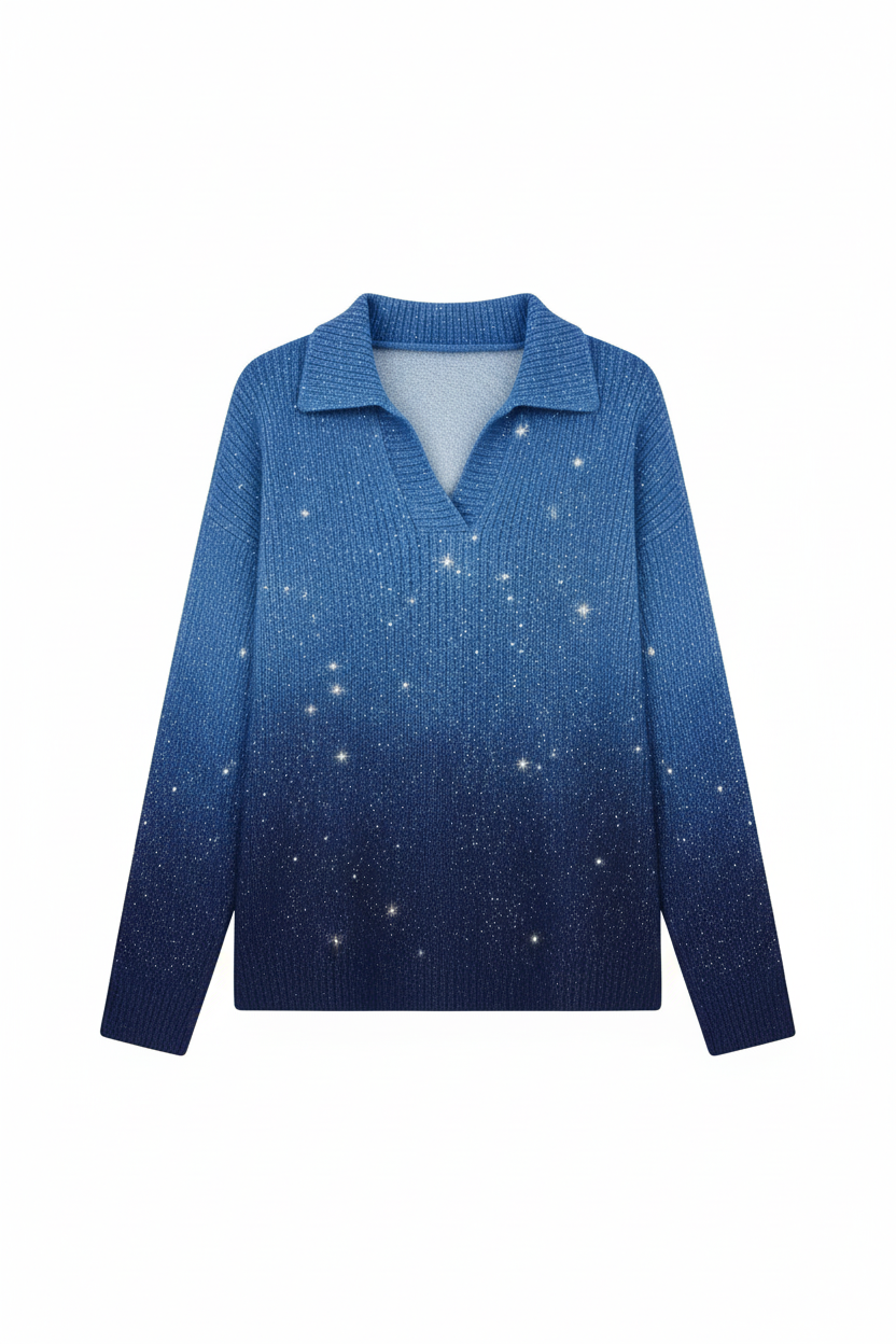 Nina™ | Suéter de Cuello Alto del Cielo Estrellado