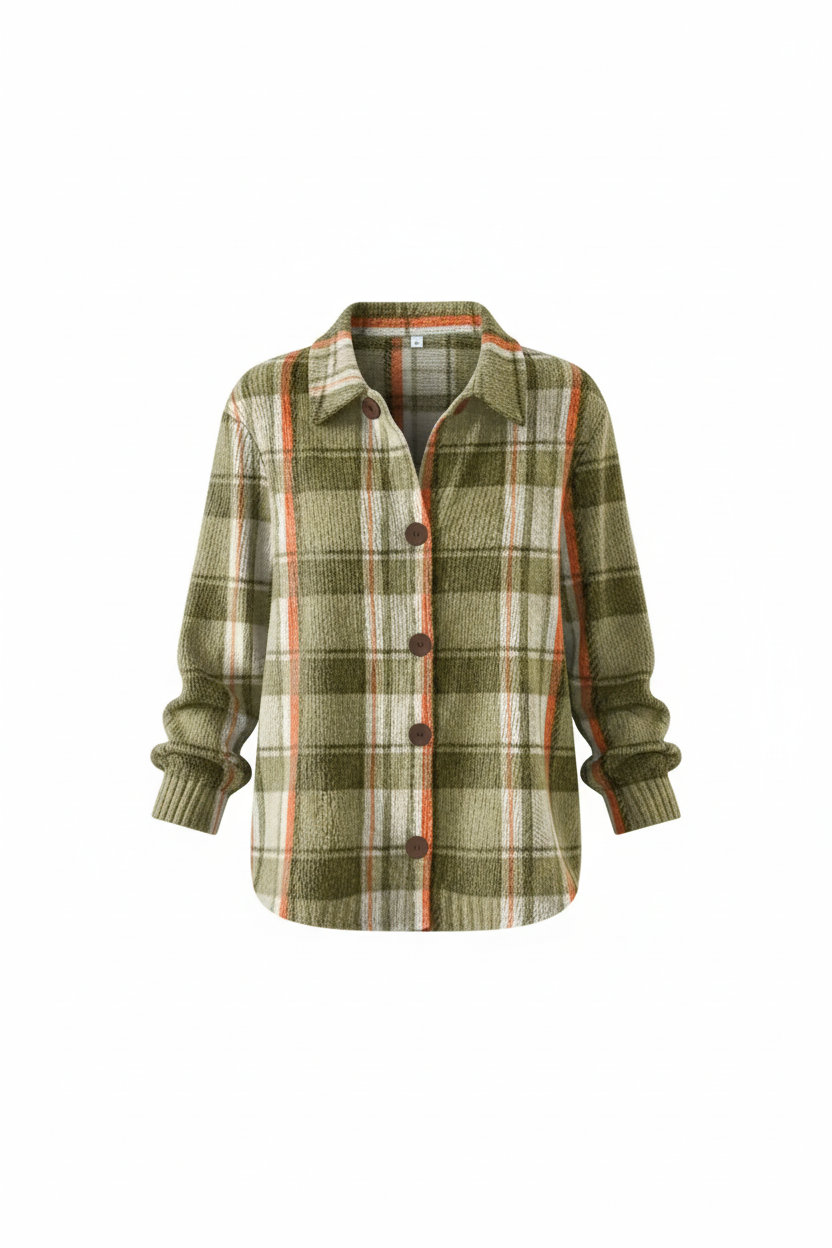 Noor™ | Camisa a cuadros en cálidos tonos de otoño