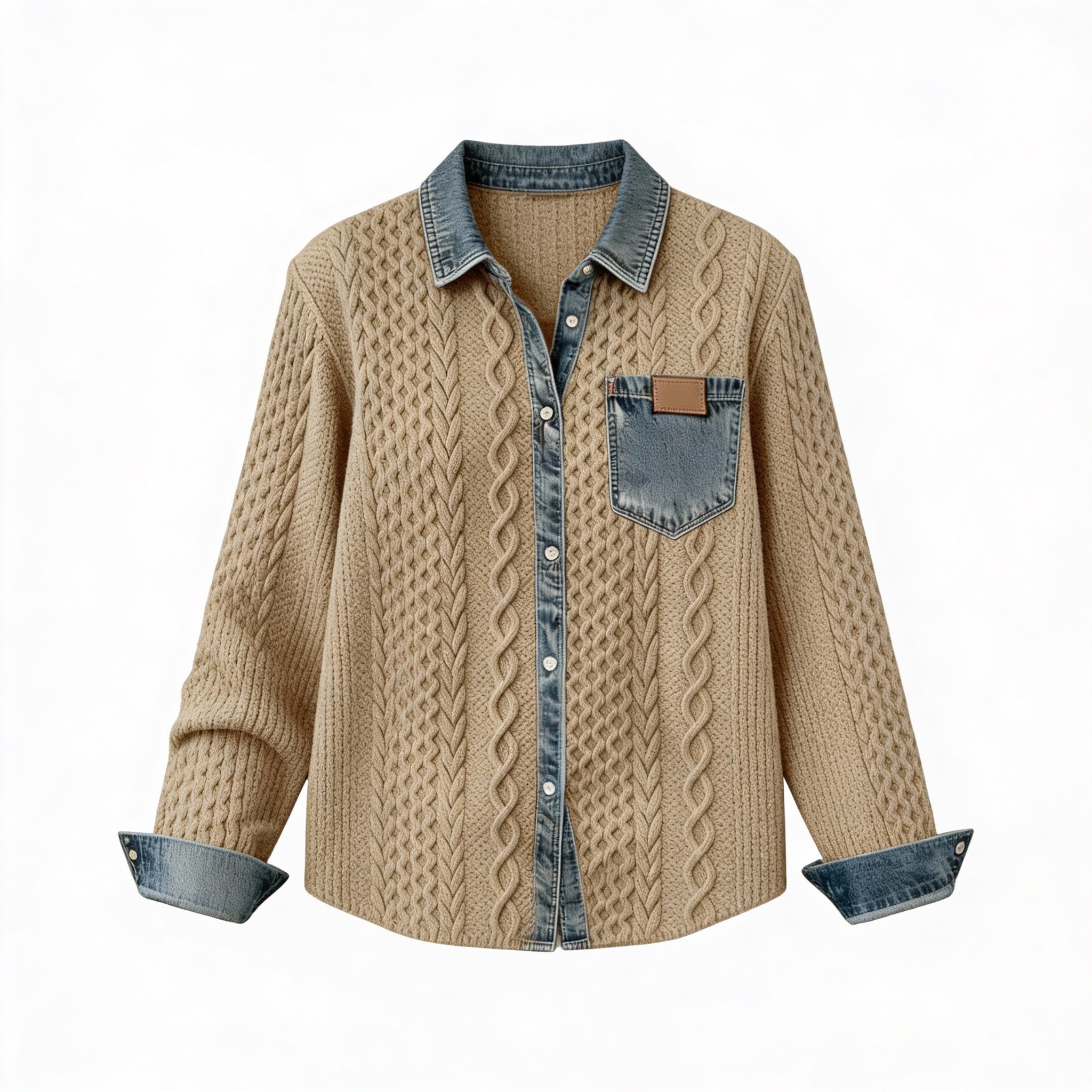 Simone™ | Camisa de mezclilla de patchwork