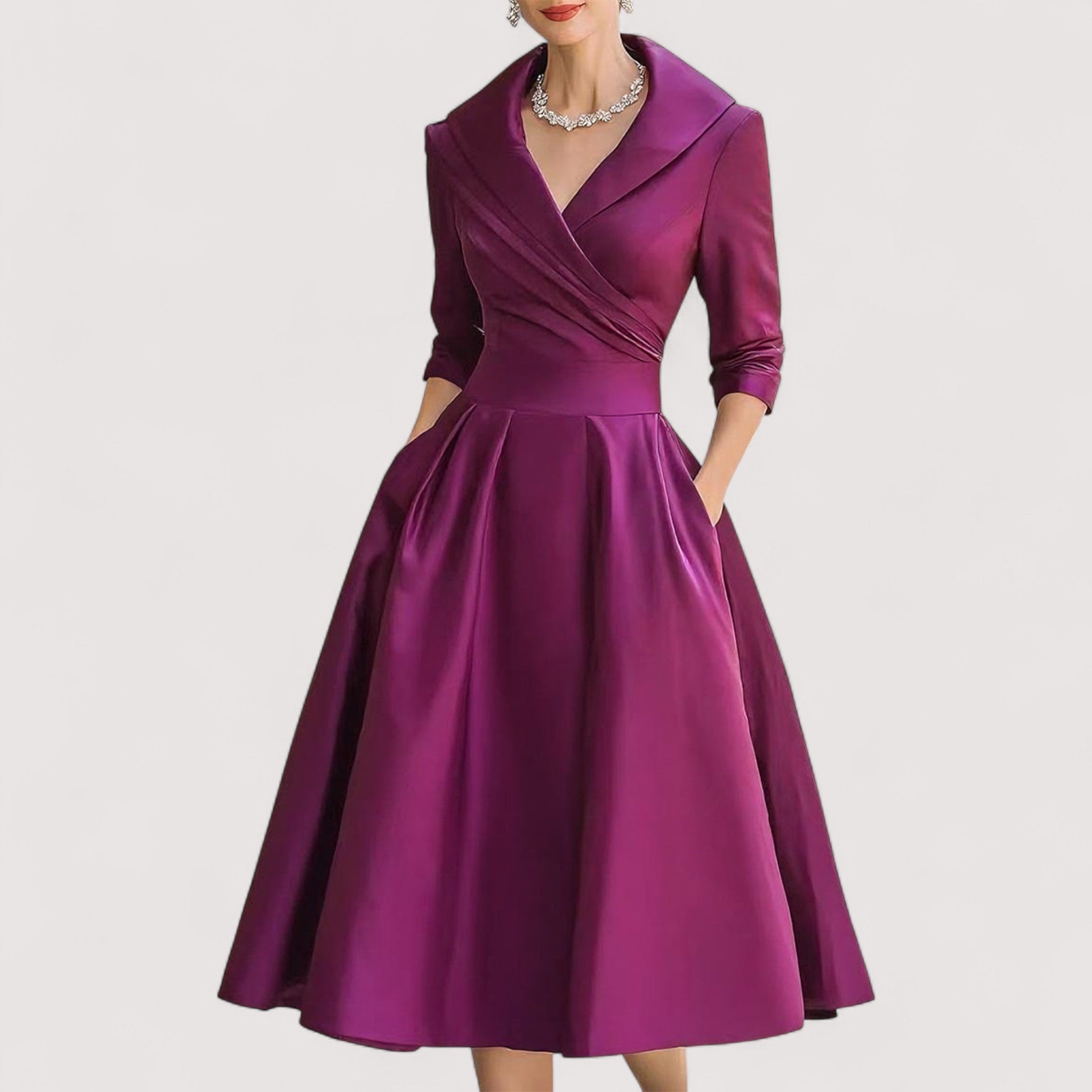 Lorenza™ | Vestido Midi-Satinado