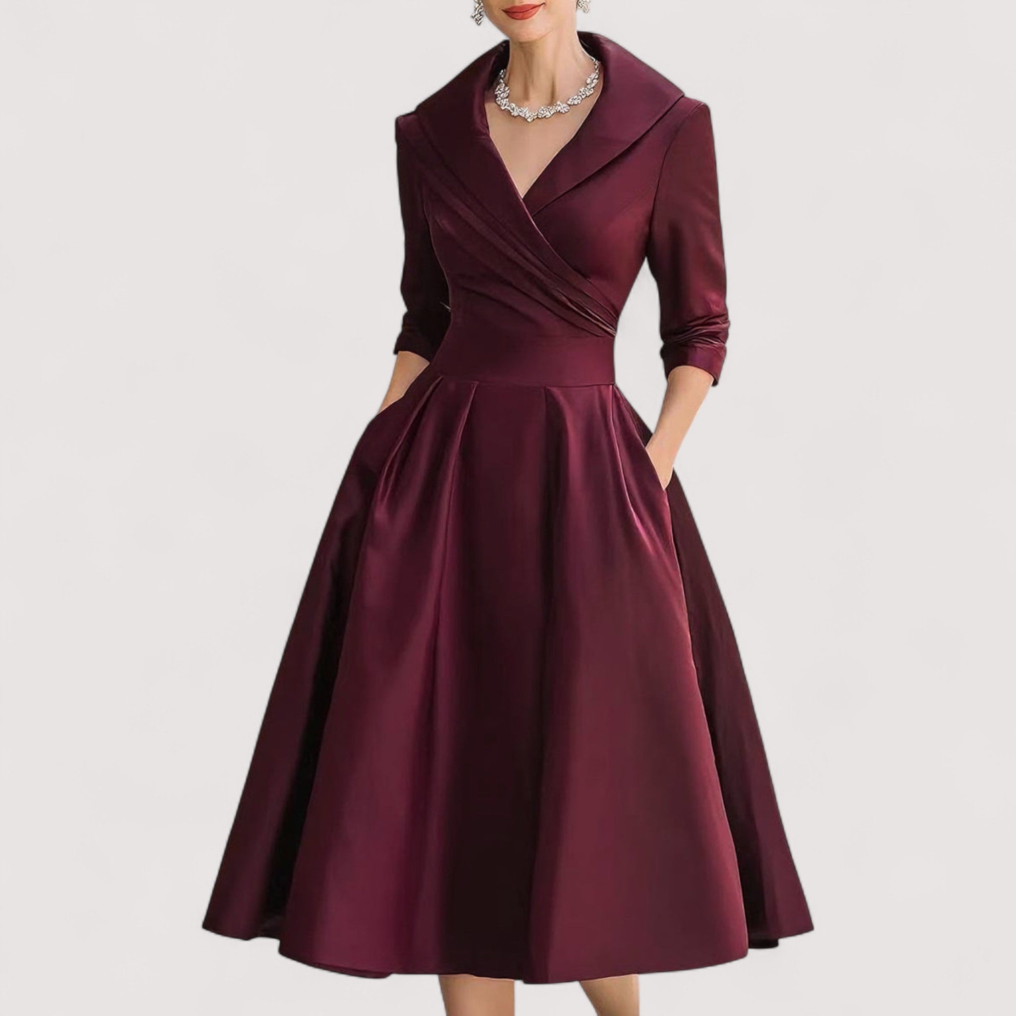 Lorenza™ | Vestido Midi-Satinado