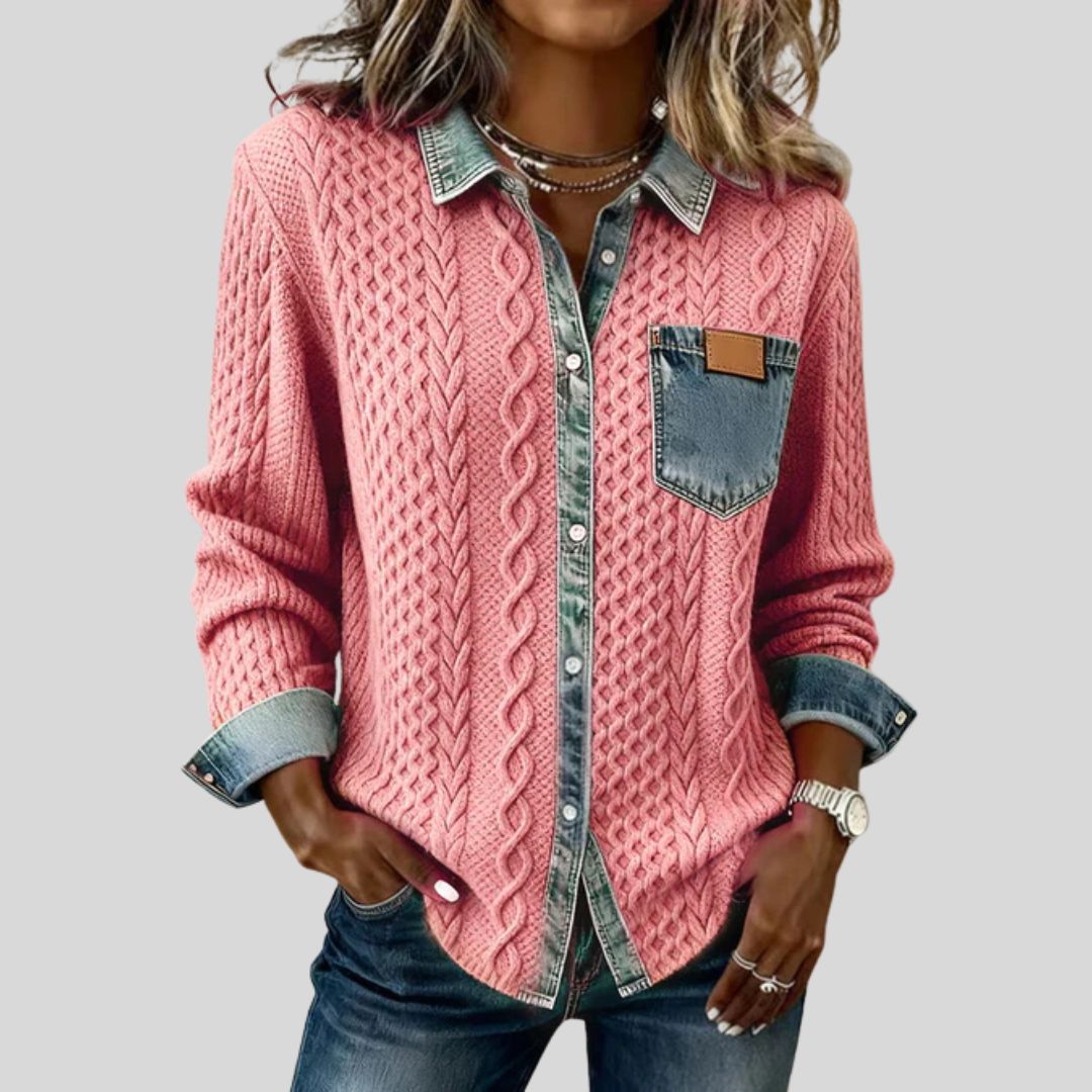 Simone™ | Camisa de mezclilla de patchwork