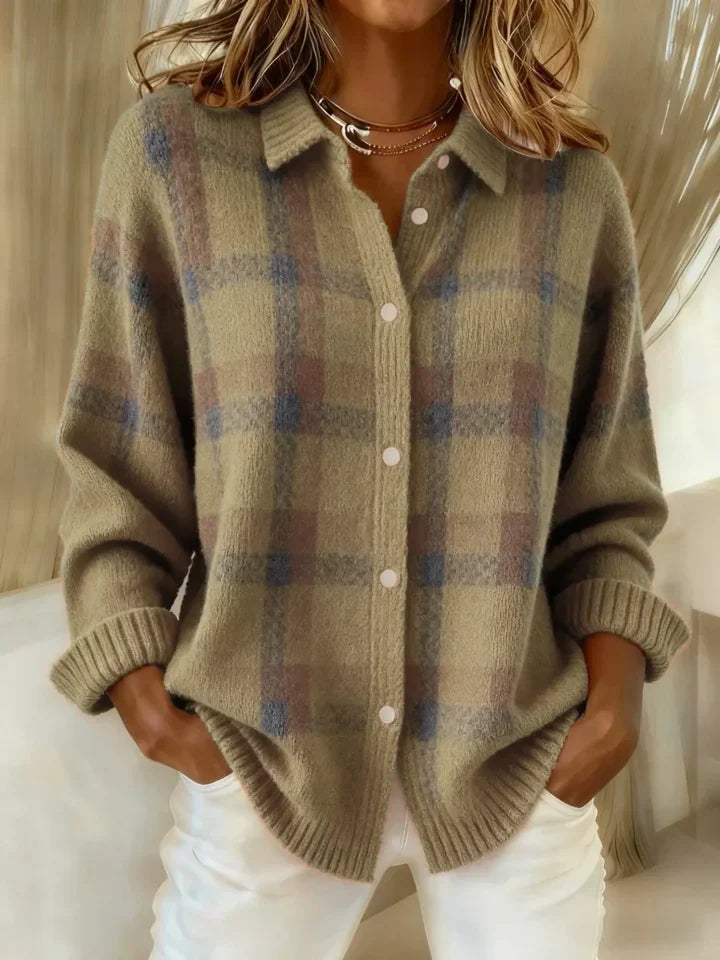 Felicia™ | Chaqueta de Punto a Cuadros