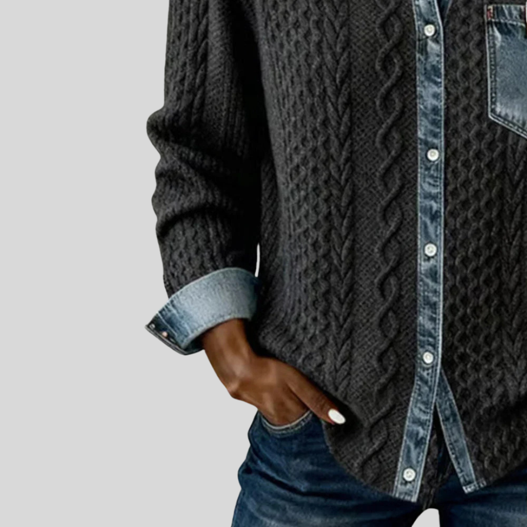 Simone™ | Camisa de mezclilla de patchwork