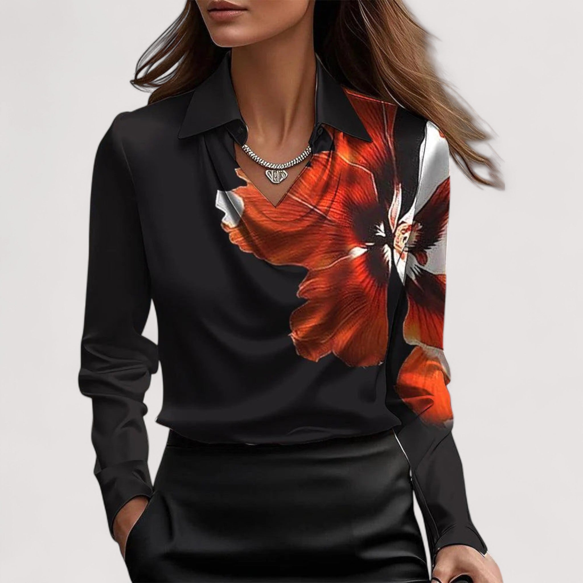 Charlotte™ | Top satinado con escote en V