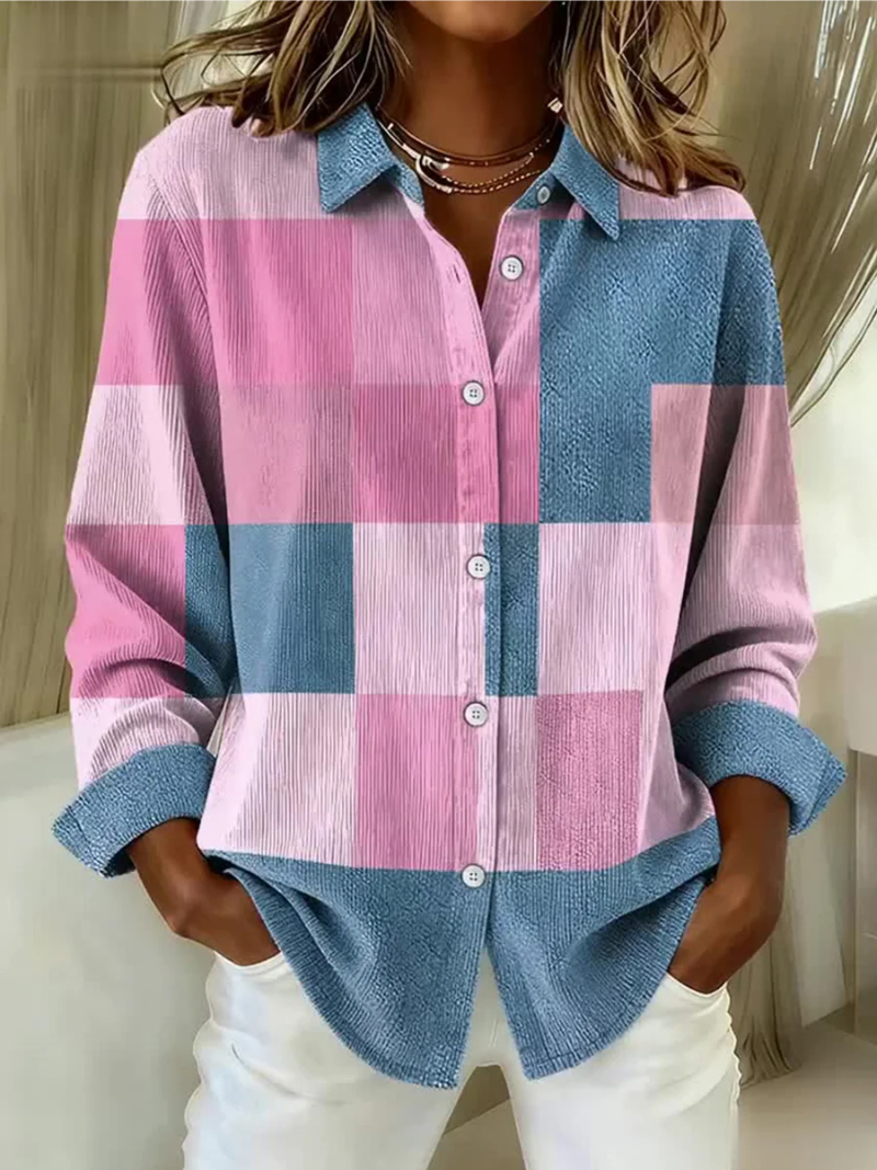 Mia™ | Blusa a cuadros en cálidos tonos de otoño