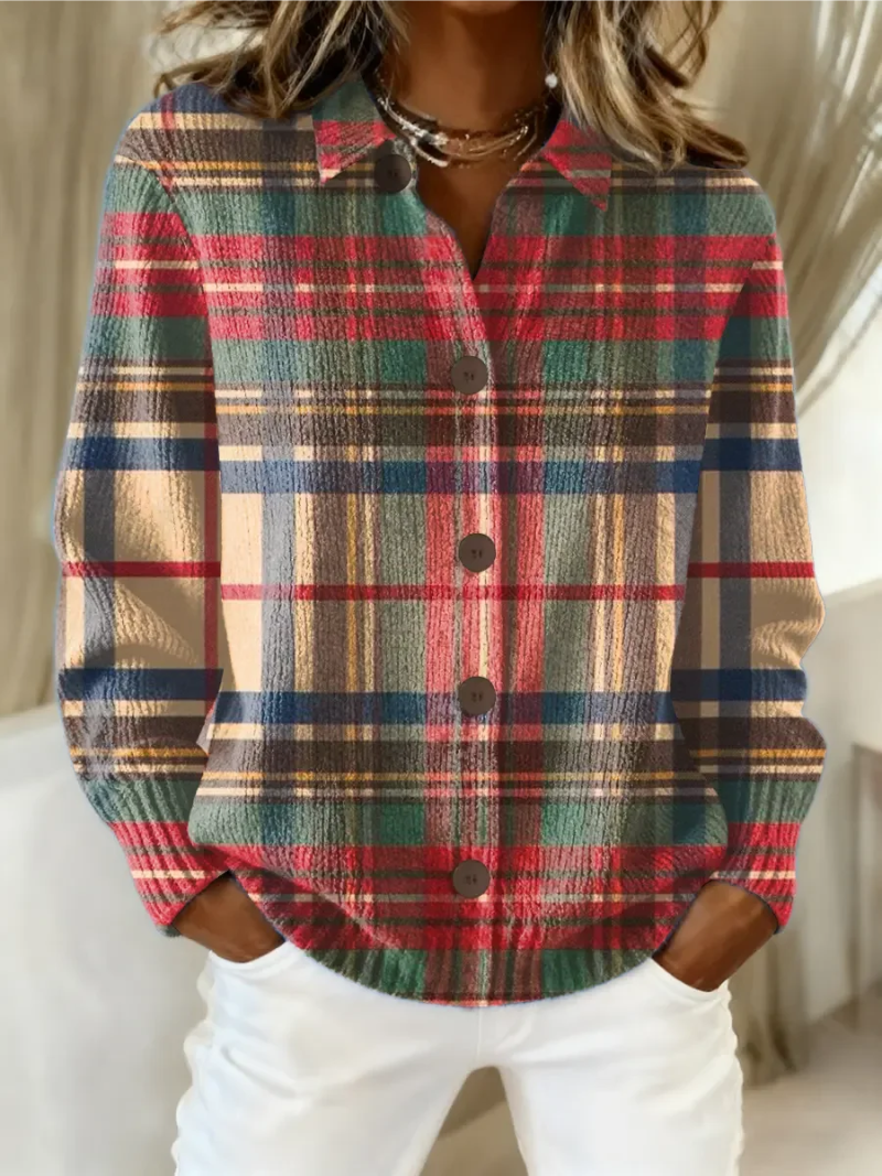 Lina™ | Blusa a cuadros en cálidos tonos de otoño