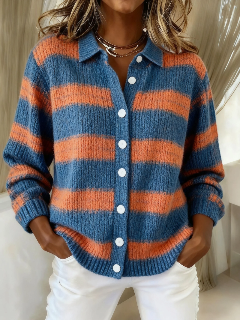 Livia™ | Blusa a rayas en cálidos tonos de otoño