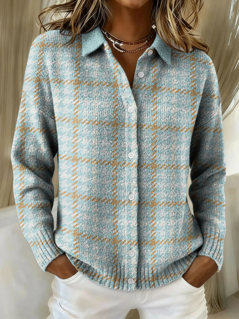 Clara™ | Blusa a cuadros en cálidos tonos de otoño