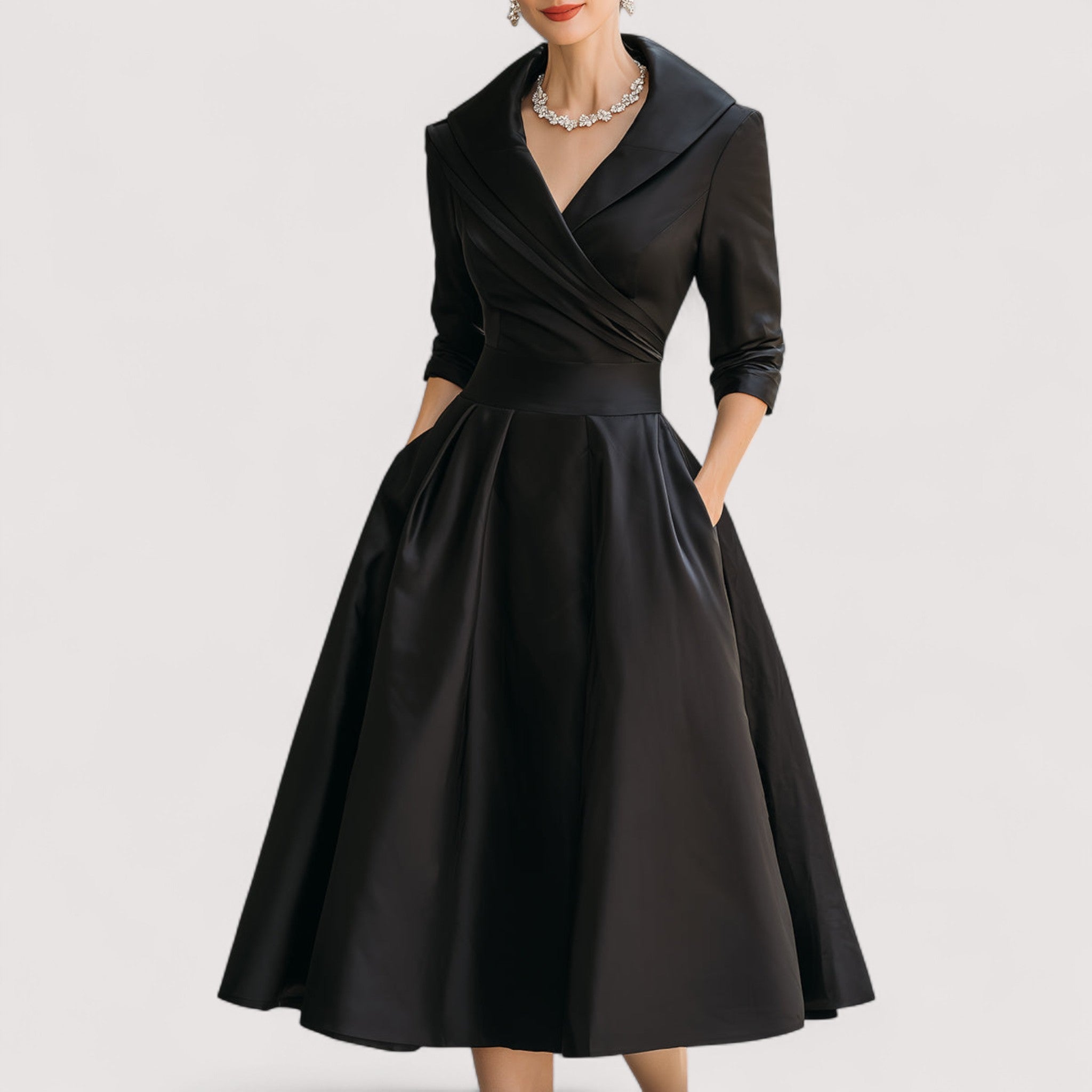 Lorenza™ | Vestido Midi-Satinado