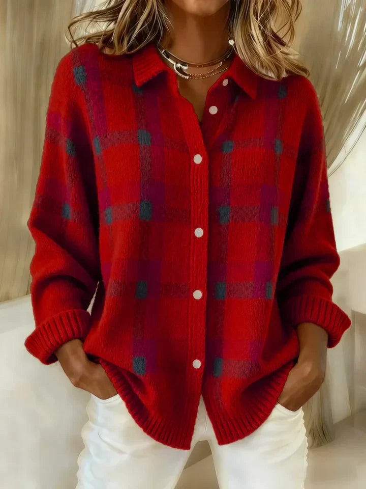 Felicia™ | Chaqueta de Punto a Cuadros