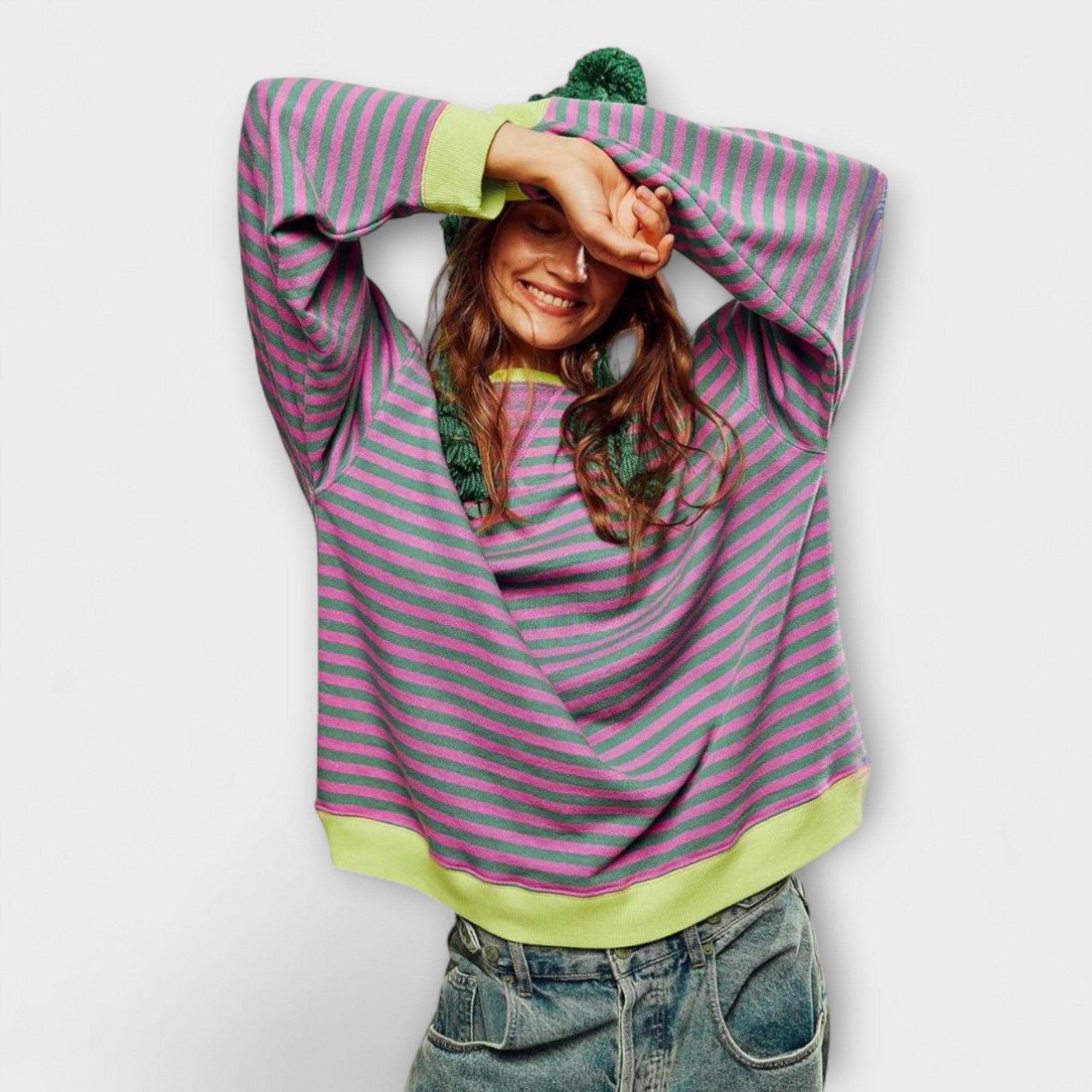 Mary - Suéter Largo a Rayas