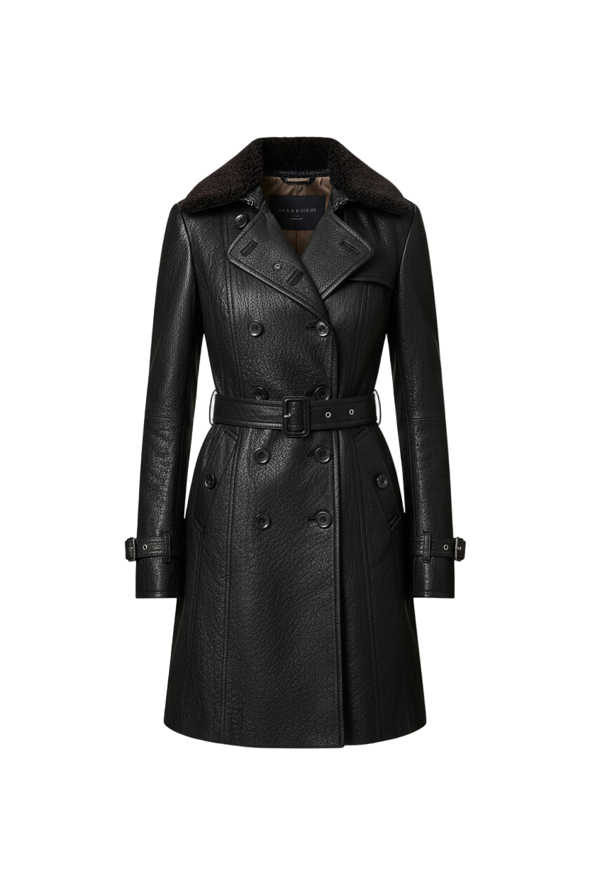 Valentina™ | Chaqueta de cuero elegante 3/4 de longitud