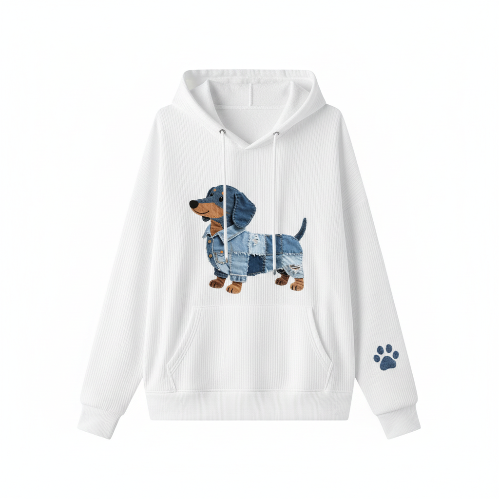 Morena™ | Sudadera de patchwork con diseño de perro