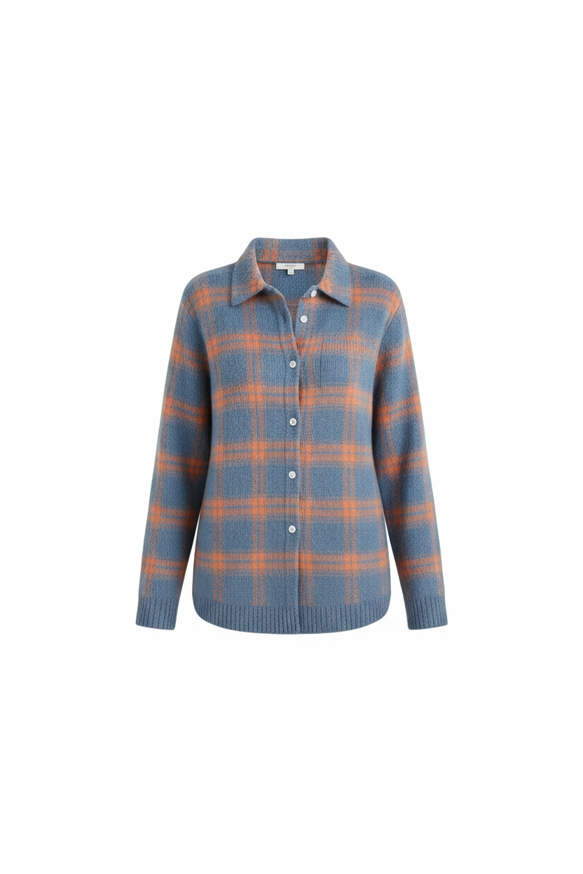 Laura™ | Blusa a cuadros en cálidos tonos otoñales