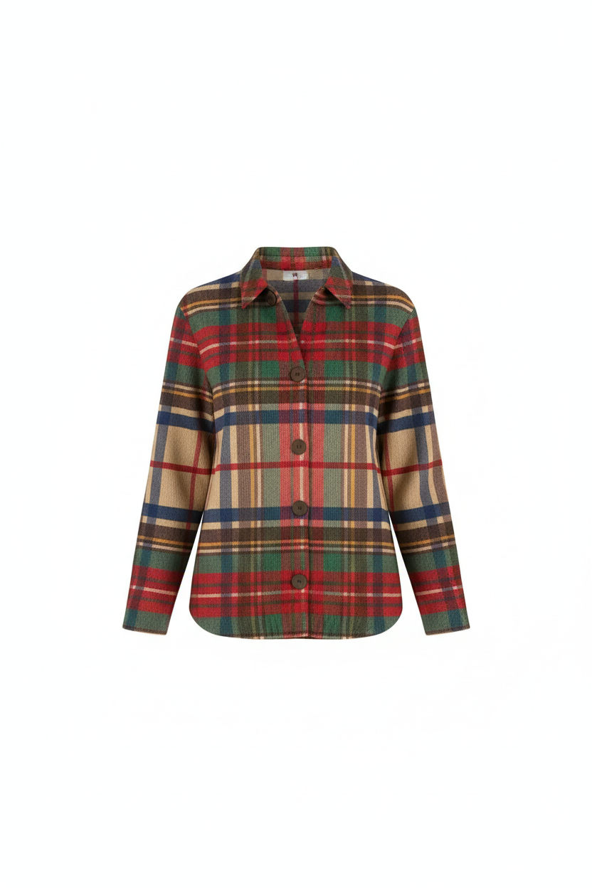 Lina™ | Blusa a cuadros en cálidos tonos de otoño