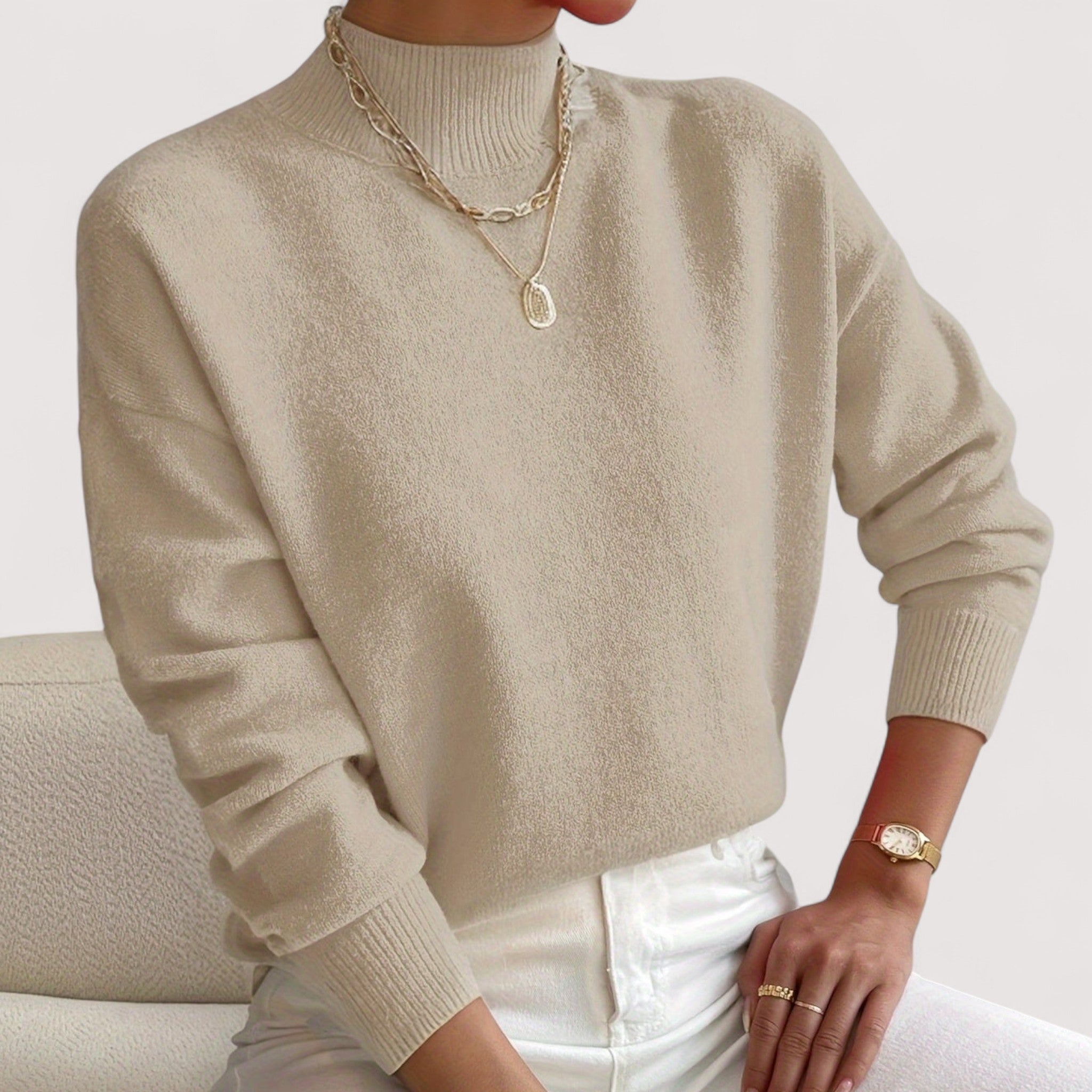 Nadia™ | Elegante y cómodo suéter de cuello alto