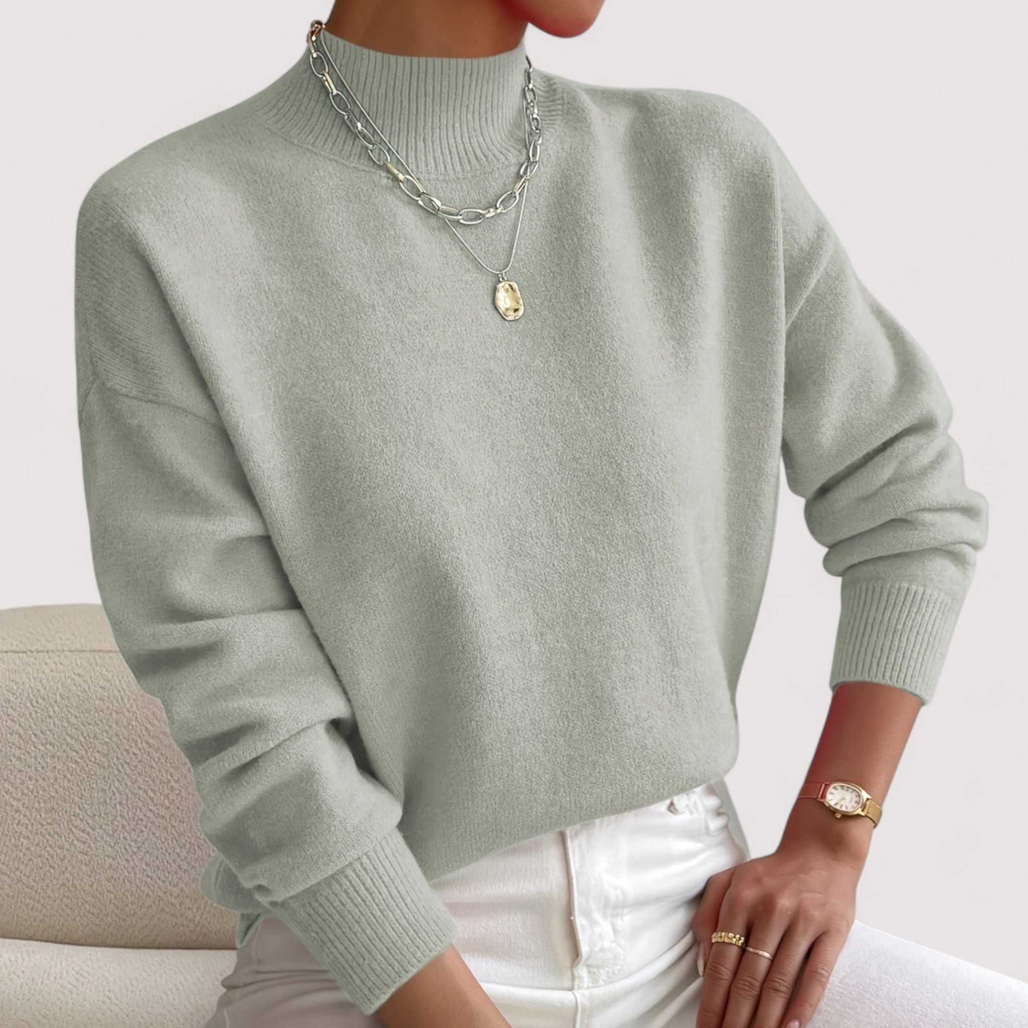 Nadia™ | Elegante y cómodo suéter de cuello alto