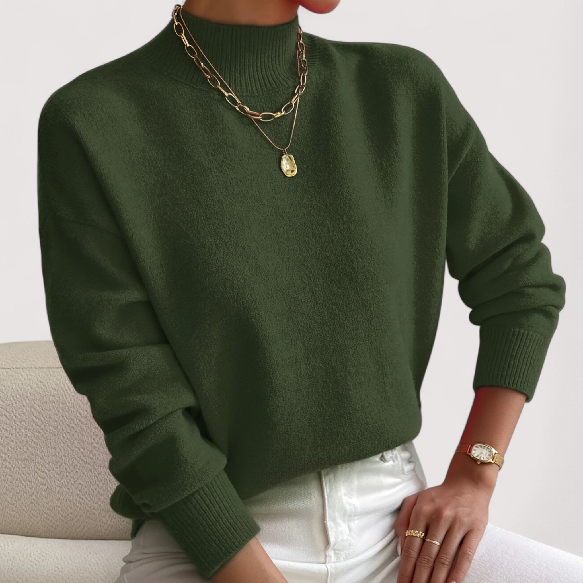 Nadia™ | Elegante y cómodo suéter de cuello alto