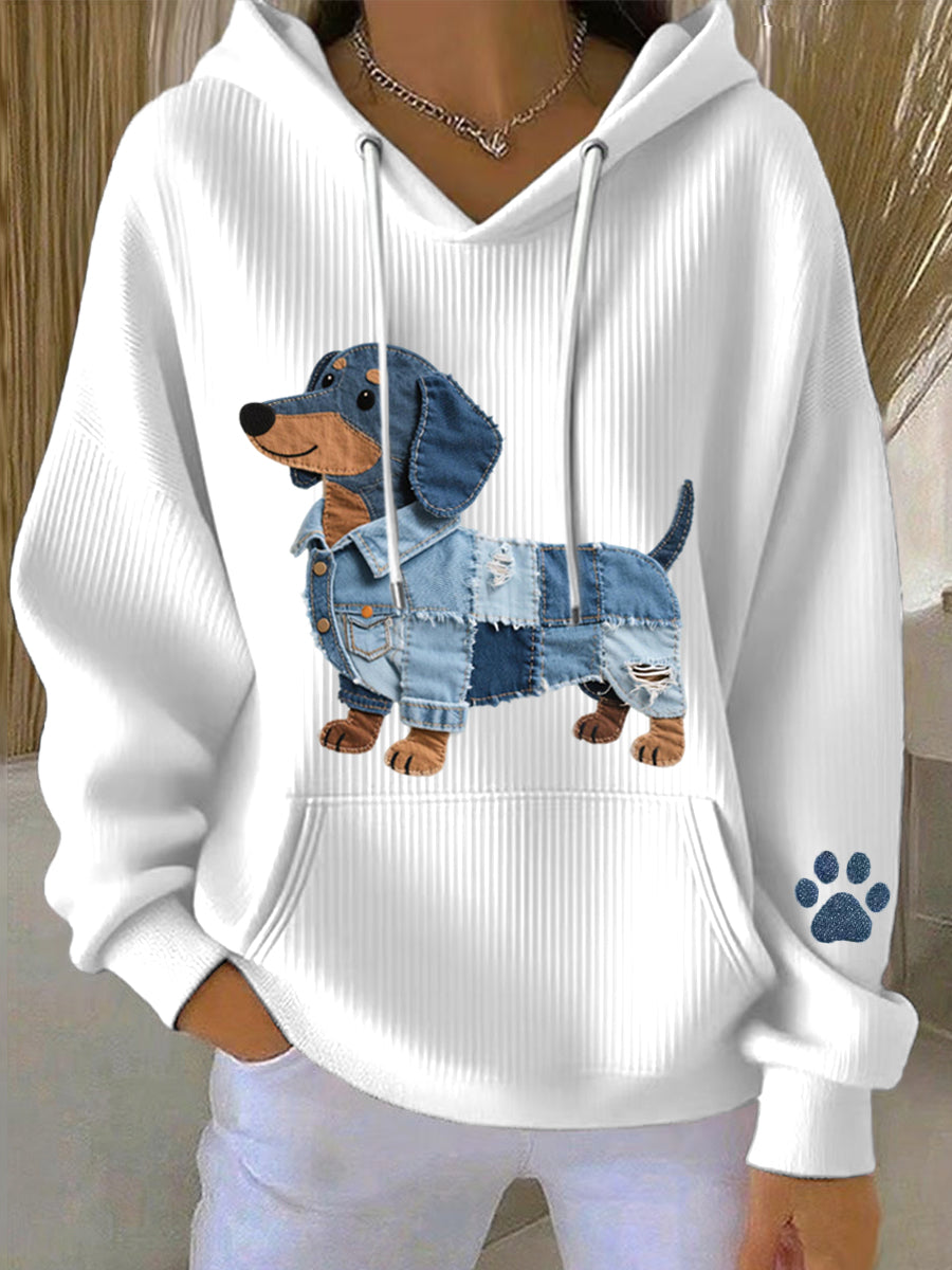 Morena™ | Sudadera de patchwork con diseño de perro
